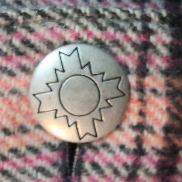 Sigrid Olsen Black/Pink Plaid/Fringe Button Down Jacket/ Shirt,Size S. - Picture 5 of 10